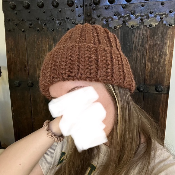 Cozy Teddy Brown Crocheted Chunky Beanie - Picture 5 of 5